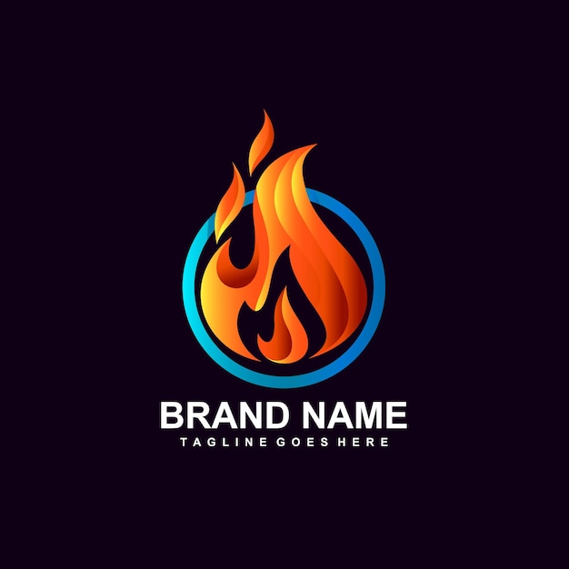 Concepto de diseño de logotipo de quema de fuego