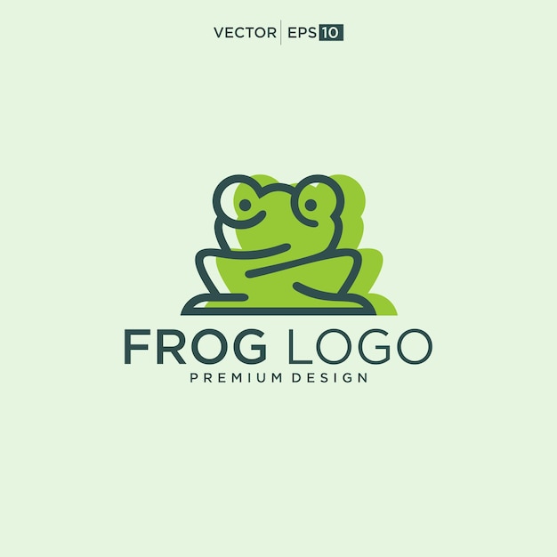 Concepto de diseño del logotipo de la rana Diseño simple del logotipo de la silueta de la rana