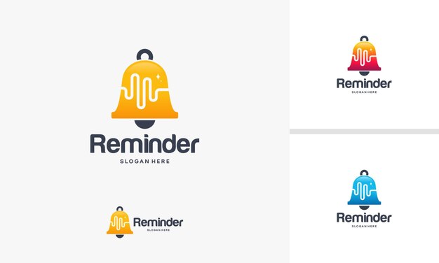 Concepto de diseño de logotipo de recordatorio, plantilla de diseño de logotipo de notificación, logotipo de notificación de salud