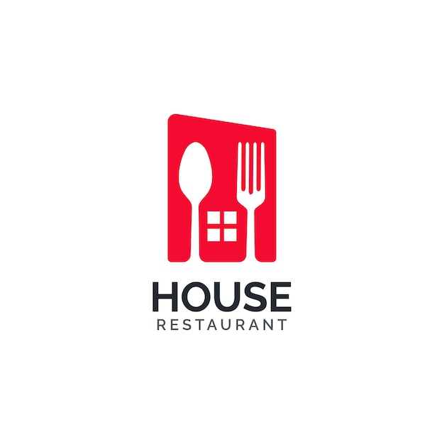 concepto de diseño de logotipo de restaurante de casa