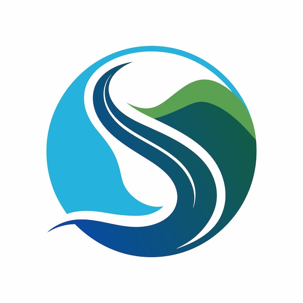 Concepto de diseño del logotipo del río