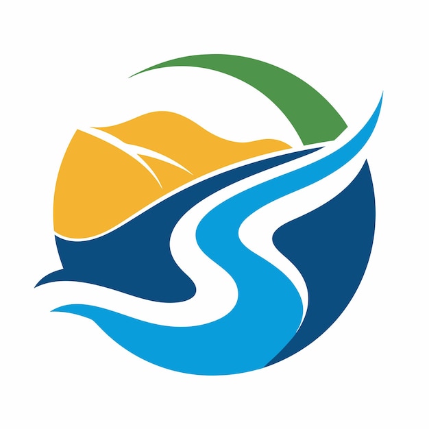 Concepto de diseño del logotipo del río