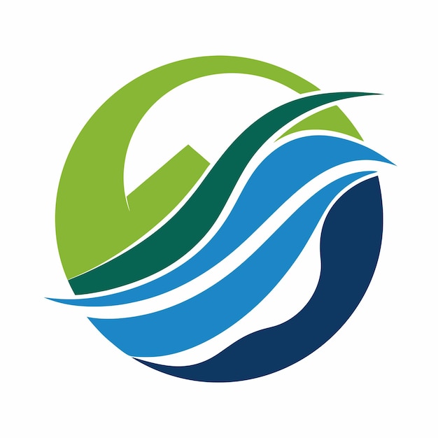 Concepto de diseño del logotipo del río