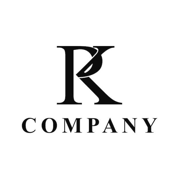 Concepto de diseño de logotipo rk para empresas