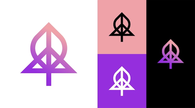 Concepto de diseño de logotipo de símbolos de paz