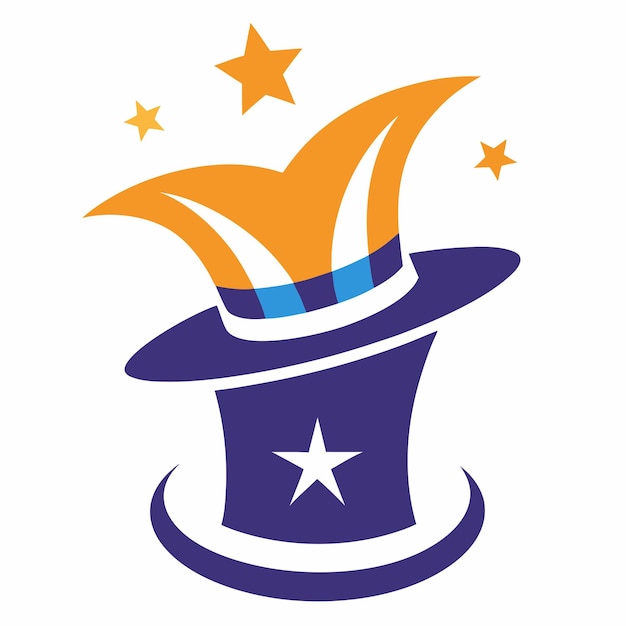 Concepto de diseño del logotipo del sombrero de mago