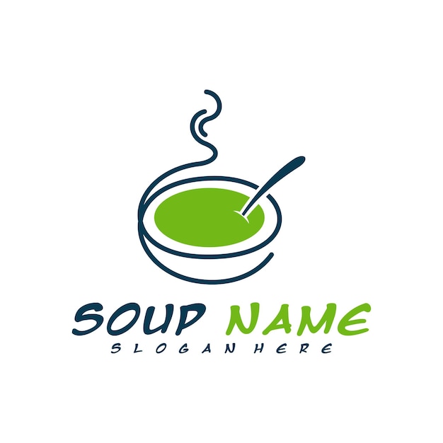 Concepto de diseño de logotipo de sopa Vector de logotipo de cocina de alimentos Logotipo de cocina con olla llena de verduras