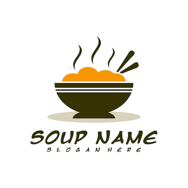 Vector concepto de diseño de logotipo de sopa vector de logotipo de cocina de alimentos logotipo de cocina con olla llena de verduras