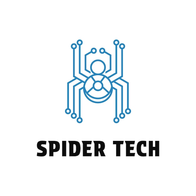El concepto de diseño del logotipo de spider tech