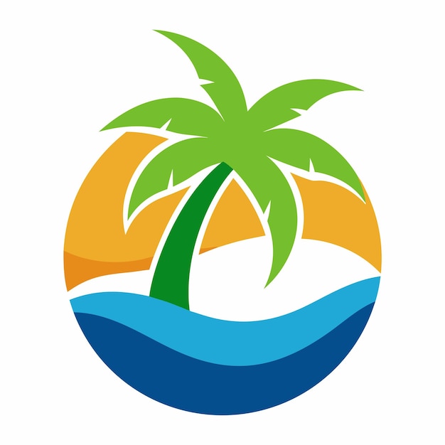 Concepto de diseño del logotipo de Summer Coconut Tree