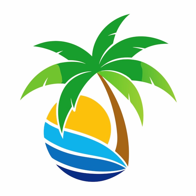 Concepto de diseño del logotipo de Summer Coconut Tree
