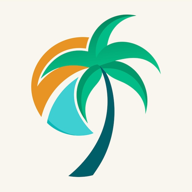 Concepto de diseño del logotipo de Summer Coconut Tree