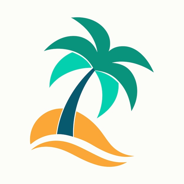 Concepto de diseño del logotipo de Summer Coconut Tree