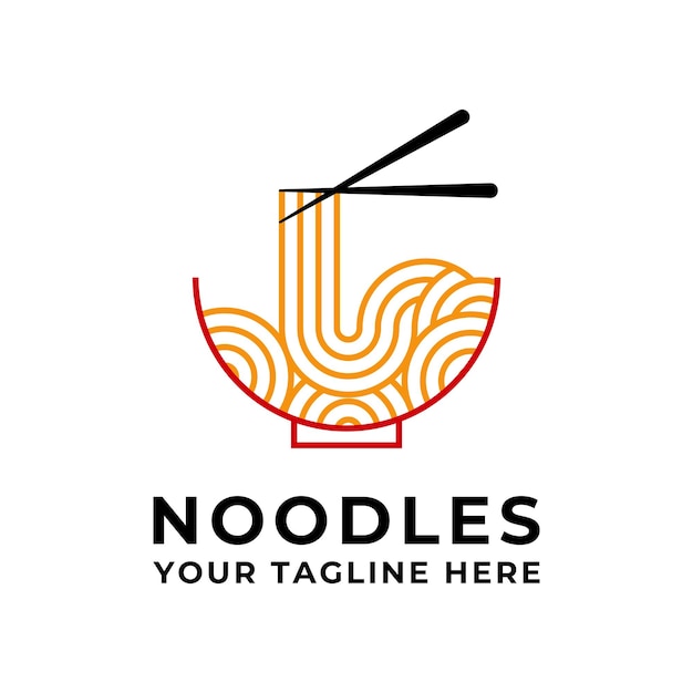 concepto de diseño de logotipo del tazón de sopa de fideos ramen