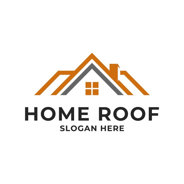 concepto de diseño de logotipo de techo de casa inmobiliaria