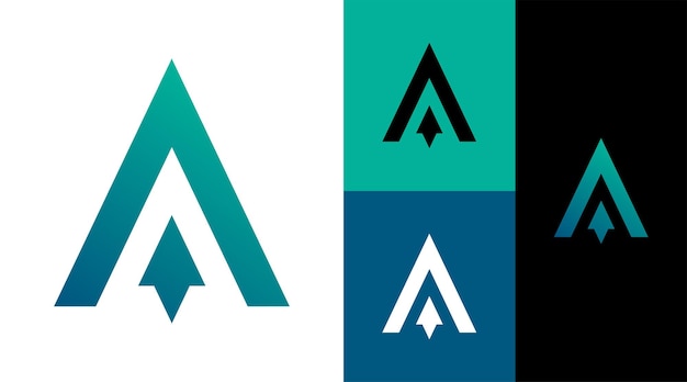 Un concepto de diseño de logotipo de tecnología de lanzamiento de cohetes Monogram