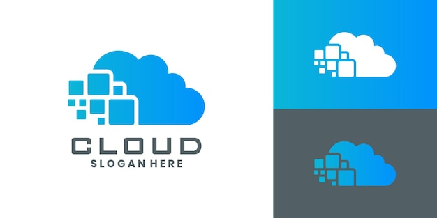 El concepto de diseño del logotipo de la tecnología en la nube