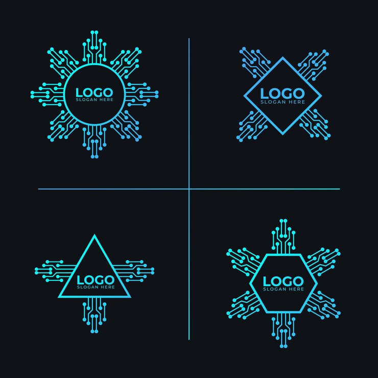 Un concepto de diseño de logotipo de tecnología en vector de letras