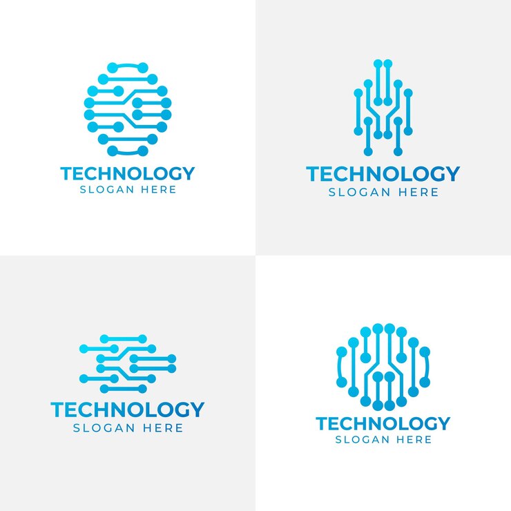 Un concepto de diseño de logotipo de tecnología en vector de letras