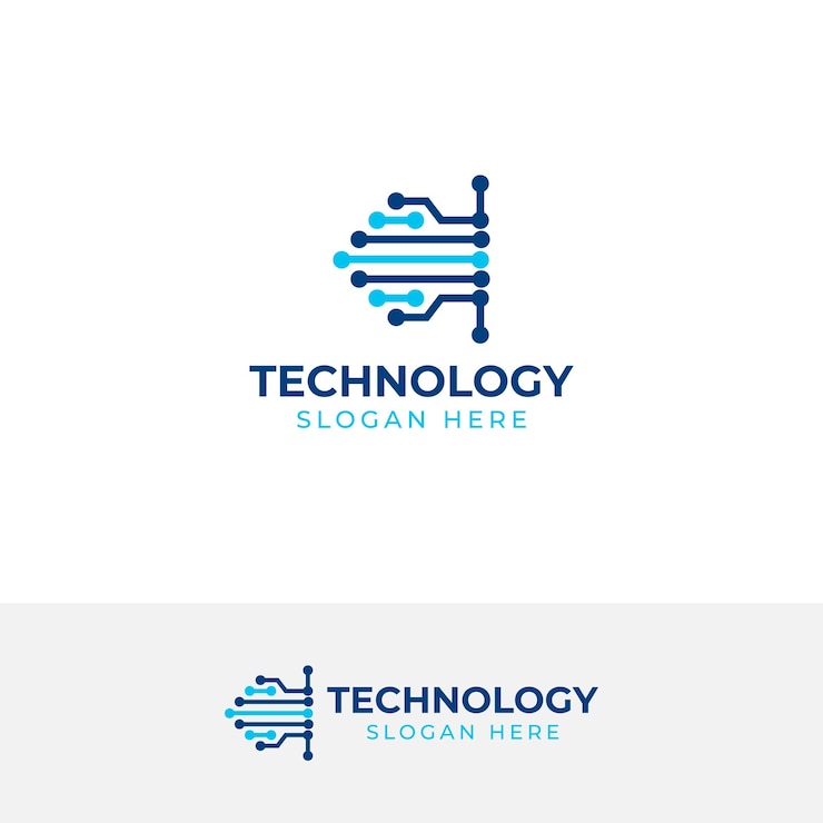 Un concepto de diseño de logotipo de tecnología en vector de letras