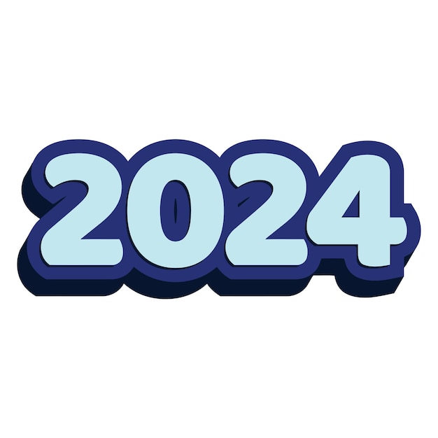 Concepto de diseño de logotipo de tipografía de 2024 Feliz año nuevo concepto de diseño de Logotipo de 2024 para póster de calendario