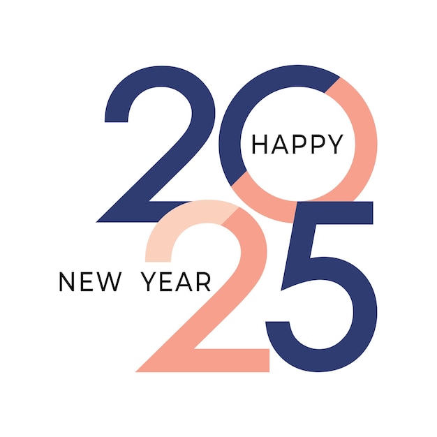 Concepto de diseño de logotipo de tipografía 2025 Feliz Año Nuevo Diseño de logotipo 2025