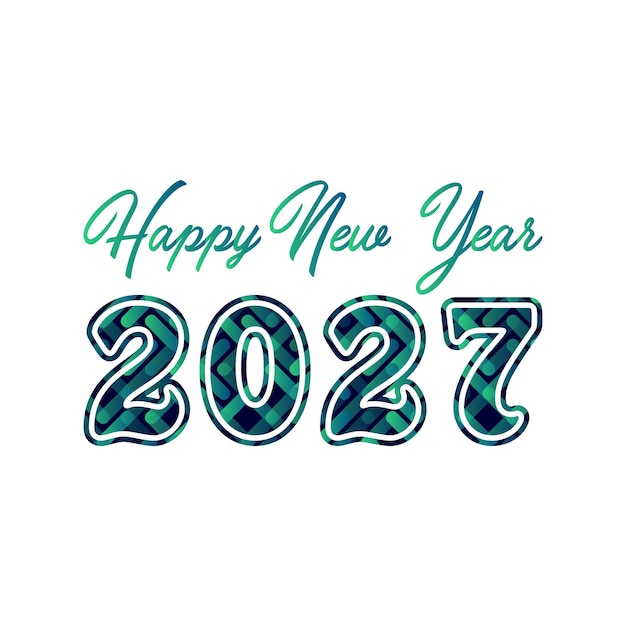 Concepto de diseño de logotipo de tipografía 2027 Feliz año nuevo 2027 diseño de Logotipo