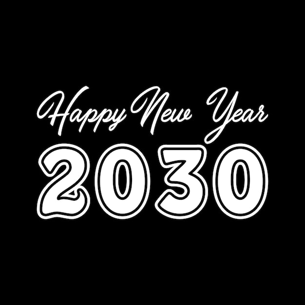 Concepto de diseño de logotipo de tipografía 2030 Feliz año nuevo Diseño de logotipo 2030