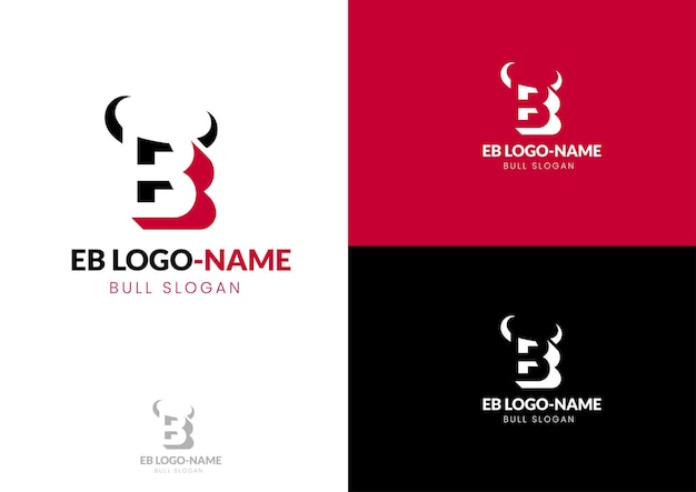 Concepto de diseño de logotipo de toro EB