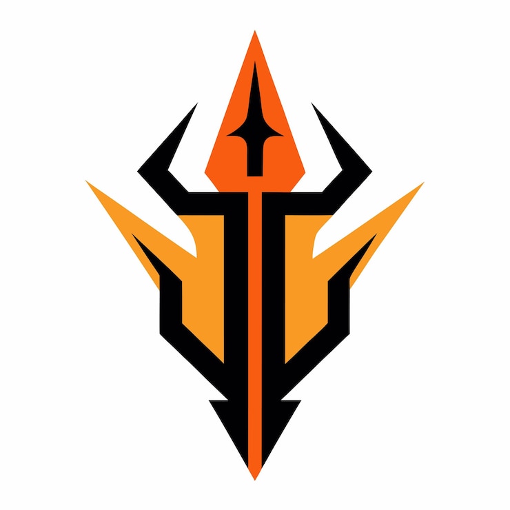 Vector concepto de diseño del logotipo del tridente