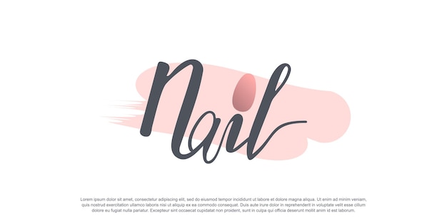 Concepto de diseño de logotipo de uñas para belleza con estilo de elemento creativo