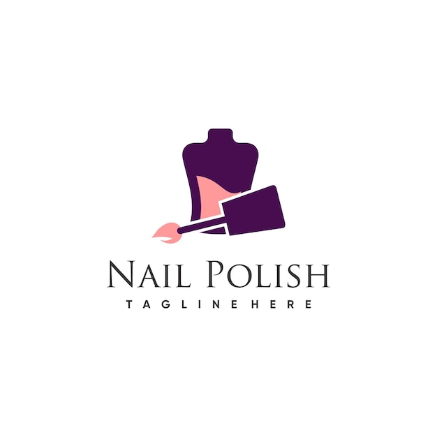 Concepto de diseño de logotipo de uñas para mujer de belleza de uñas Vector Premium