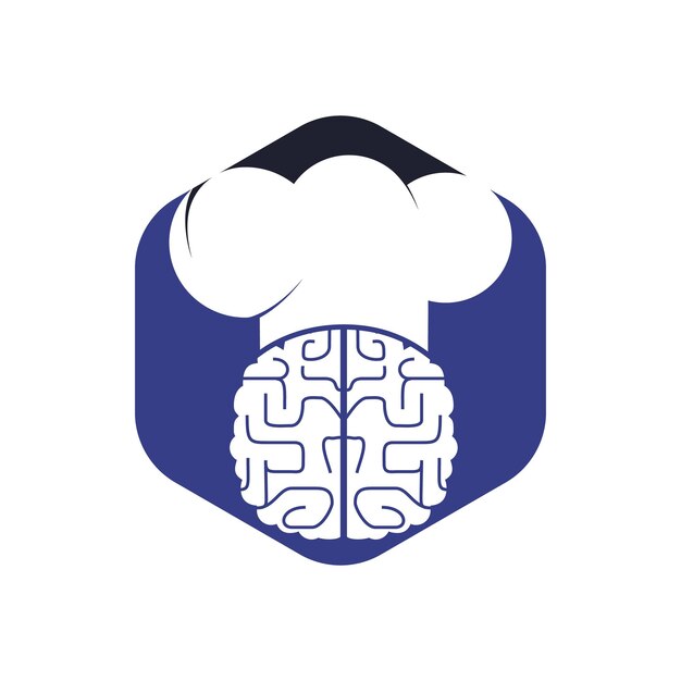 Concepto de diseño de logotipo de vector de chef inteligente