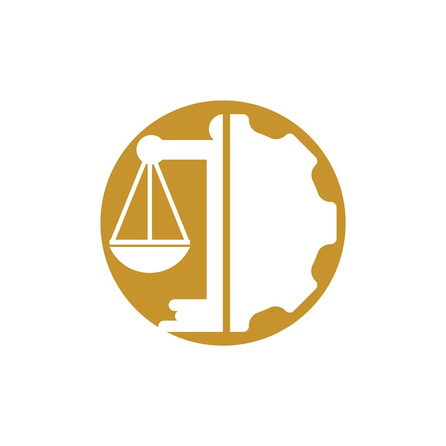 Concepto de diseño de logotipo vectorial de un bufete de abogados industriales