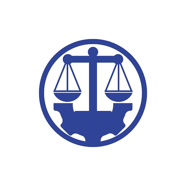 Concepto de diseño de logotipo vectorial de un bufete de abogados industriales