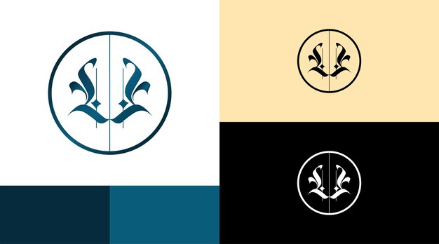 Concepto de diseño de logotipo vintage clásico monograma LL