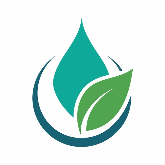 Concepto de diseño del logotipo de Water Drop Leaf
