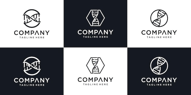 Concepto de diseño moderno de logotipo de adn creativo, plantilla de diseño de logotipo de gen abstracto