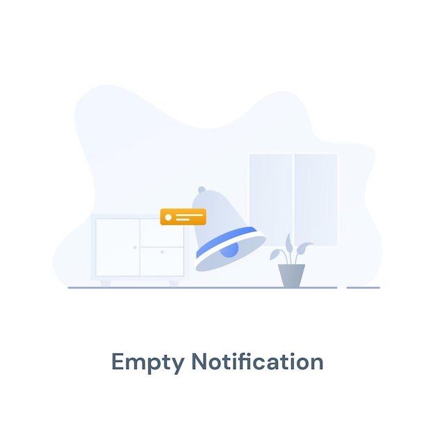 Concepto de diseño moderno de la notificación vacía