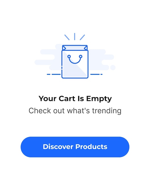 El concepto de diseño moderno de su carrito está vacío