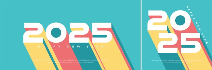Concepto de diseño nuevo para el año 2025 con números de colores completos