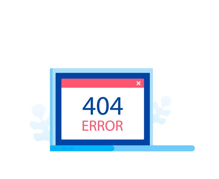 Vector concepto de diseño de página de error 404. pantalla de portátil con error. ilustración de vector de estilo plano moderno.