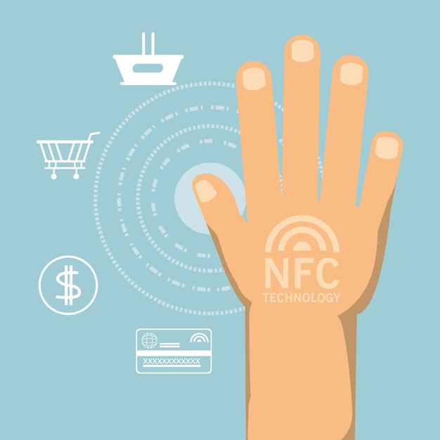 Concepto de diseño de pago nfc