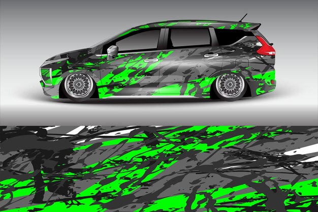 Concepto de diseño de pegatina de envoltura de coche Fondo abstracto grunge para vehículos