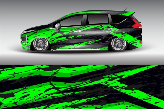Concepto de diseño de pegatina de envoltura de coche Fondo abstracto grunge para vehículos