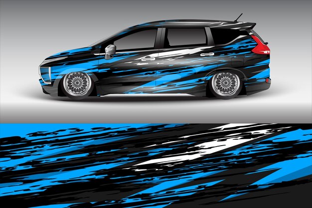 Concepto de diseño de pegatina de envoltura de coche Fondo abstracto grunge para vehículos