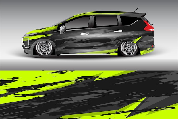 Concepto de diseño de pegatina de envoltura de coche Fondo abstracto grunge para vehículos