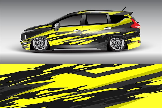 Concepto de diseño de pegatina de envoltura de coche Fondo abstracto grunge para vehículos