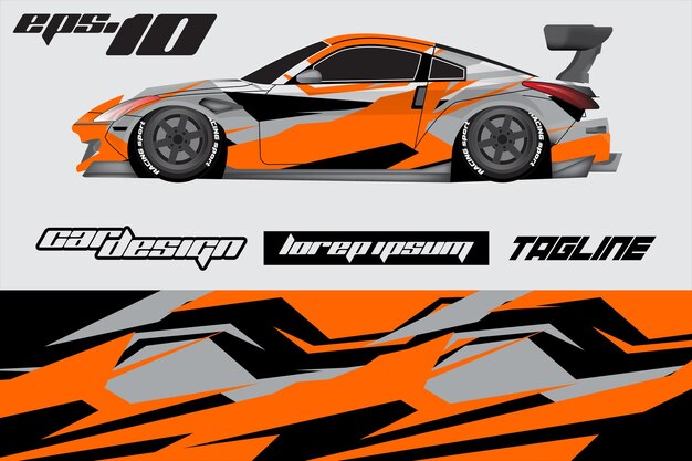 Concepto de diseño de pegatina de envoltura de coche Fondo de grunge abstracto para envolver vehículos coches de carreras