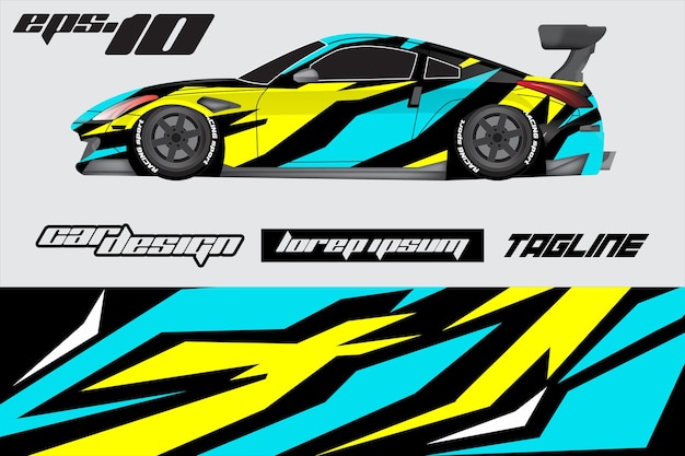 Concepto de diseño de pegatina de envoltura de coche Fondo de grunge abstracto para envolver vehículos coches de carreras